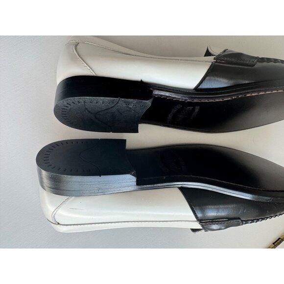 BASS Weejuns Flat Strap Colorblock Black White Loafer Women's Size 9 NEW - Picture 5 of 9